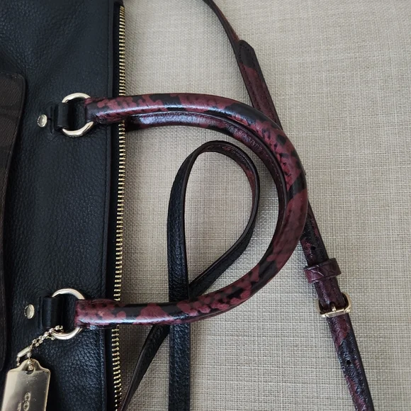NWOT Coach Mini Emma Signature Python Accent Leather Satchel Crossbody🔥 F34281